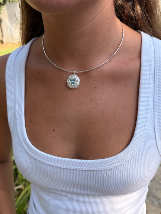 שרשרת שיר כחולה כסף