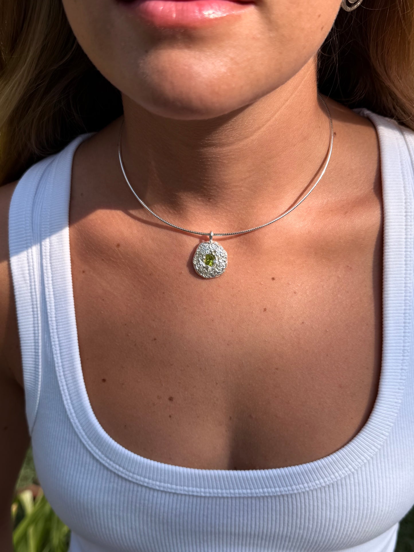 שרשרת שיר ירוקה כסף