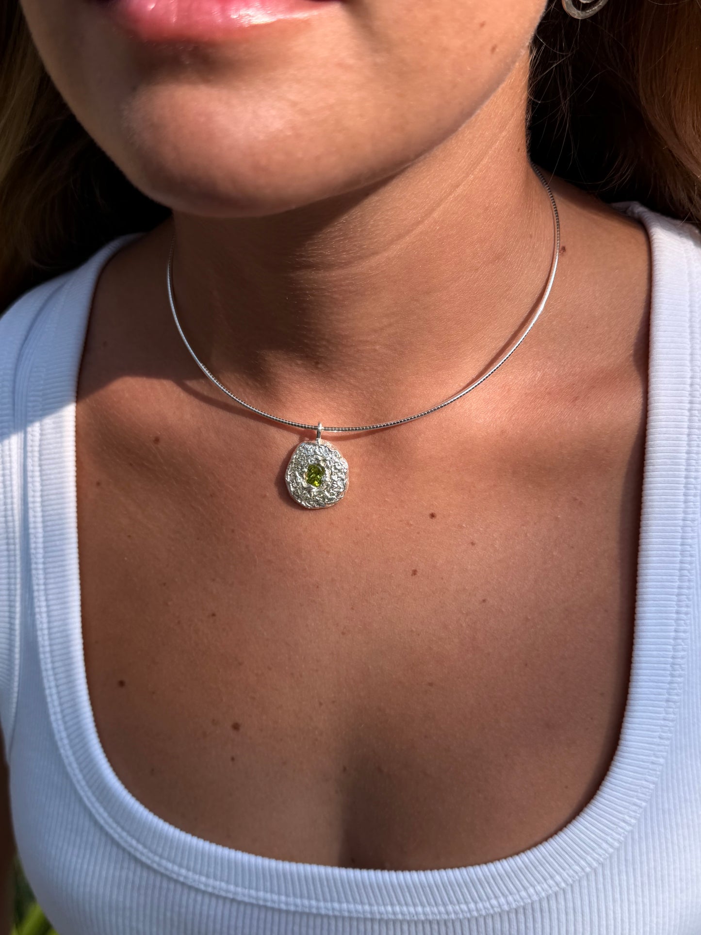 שרשרת שיר ירוקה כסף