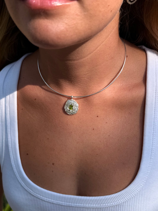 שרשרת שיר ירוקה כסף